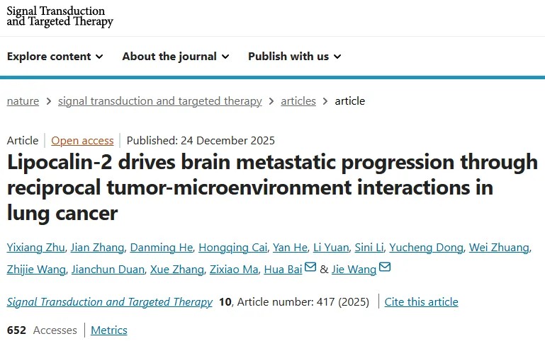重磅研究！中国医学科学院王洁&白桦团队发现肺癌脑转移的关键驱动因子，系统揭示其双重作用机制